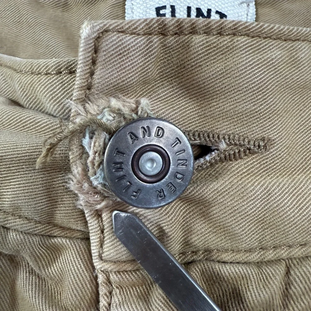 Flint and Tinder 365 Chino Shorts Mens 34 Tan Khaki Cotton Stretch FLAW